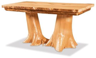 Amish Aspen Double Stump Dining Table