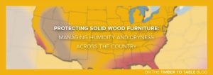 Protecting solid wood furniture with tips on managing humidity and dryness.