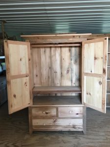 The Rustic Barnwood Wardrobe shows off its natural knots and markings.