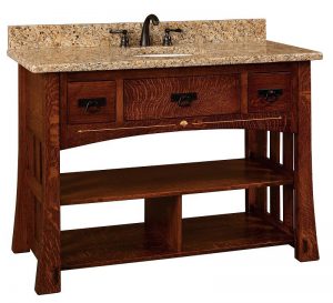 Amish 49" Marquette Mission Single Bathroom Vanity Cabinet with Inlays 