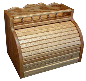 Amish Roll Top Bread Box with Spice Storage Rail