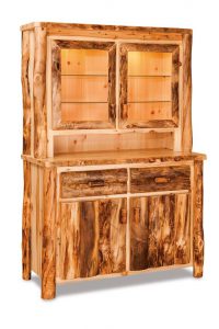 Amish Rustic Aspen Log Hutch