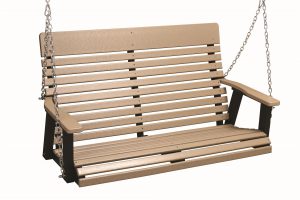 Berlin Gardens 4' Casual-Back Poly Porch Swing