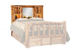 Rustic Aspen Log Bookcase Headboard Only