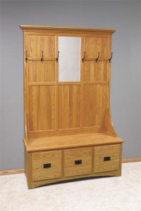 Amish Mission Hall Tree with Storage Bench