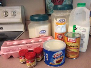 Ingredients for Amish Homemade Pumpkin Pancakes