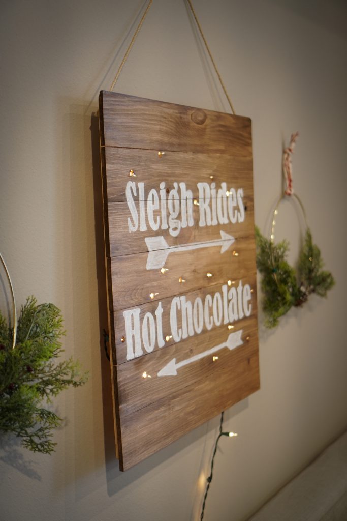 DIY Rustic Light-Up Christmas Sign