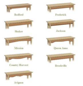 Different table apron styles.