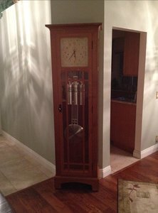 Mission Grandfather Clock with Auto Night Silencer