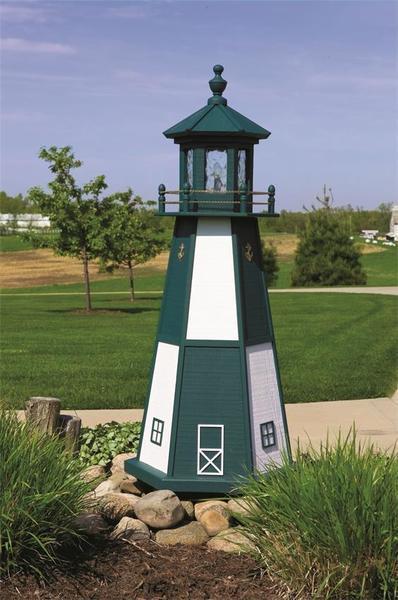 Amish Made Cape Henry Wooden Garden Lighthouse