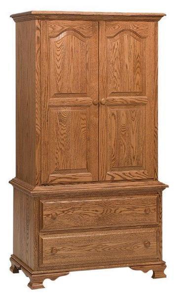 Amish Heritage Chest on Chest Armoire with Two Doors and Two Drawers