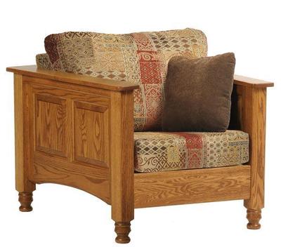 Amish Traditional Wood Trim Lounge Chair