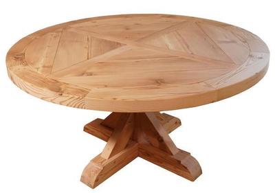 X Base Barnwood Pedestal Table