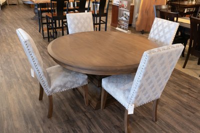 Amish Corbin Parsons Dining Chairs at the Normandy Table in the DutchCrafters Showroom