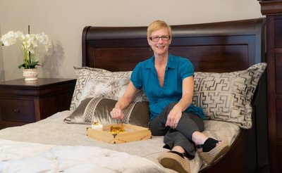 Breakfast in bed at the DutchCrafters Showroom
