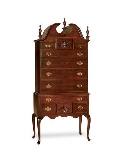 Amish Queen Anne Highboy Dresser