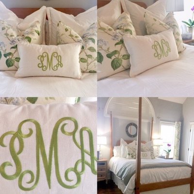 Custom pillows and bedding by Southern Shades