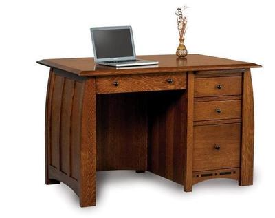 Amish Boulder Creek Four Drawers Desk with Unfinished Backside
