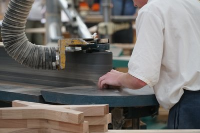 Working in an Amish woodshop