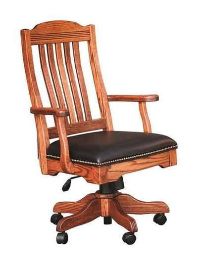 Amish Royal Desk Arm Chair with Gas Lift