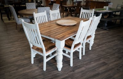 Barnwood Farmhouse Solid Top Dining Table