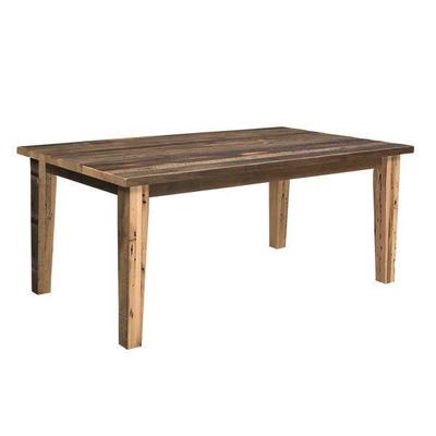Edinburgh Reclaimed Barn Wood Dining Table with Solid Top
