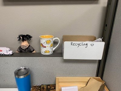 Recycling at work.