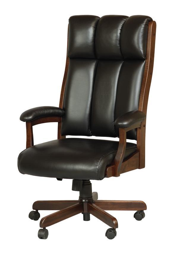 Amish Made Clark Executive Desk Chair with Gas Lift