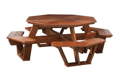 Amish Cedar Wood Octagon Picnic Table
