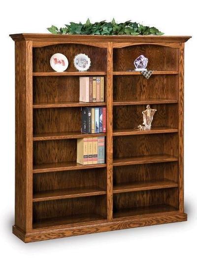 Amish Hoosier Heritage Double Bookcase with Ten Shelves