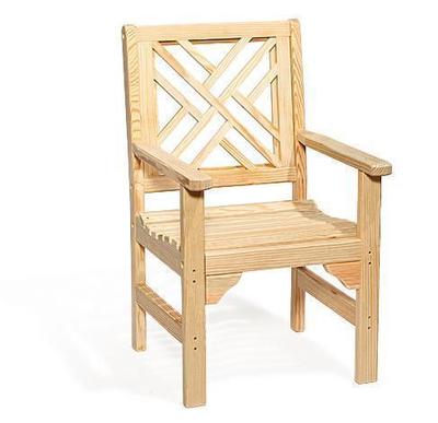 Amish Pine Wood Chippendale Garden Chair