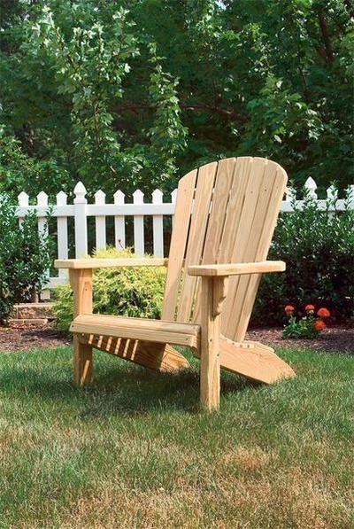 Amish Pine Wood Fan Back Garden Chair