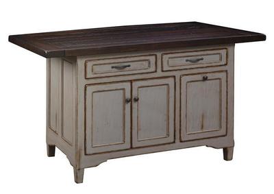 Amish Solid Wood Kitchen Island Lexington Three Doors and Two Drawers