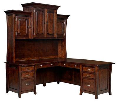 Amish Berkley L Desk with Optional Hutch