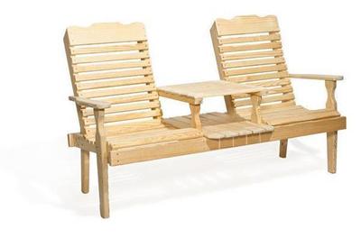 Amish Pine Wood Curve Back Patio Settee