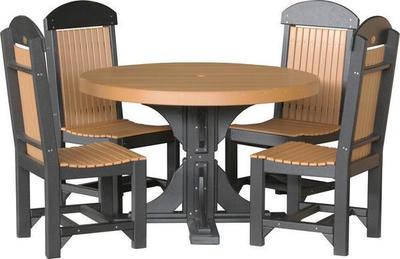 LuxCraft 4 Poly Round Table Set with Four Regular Dining Chairs