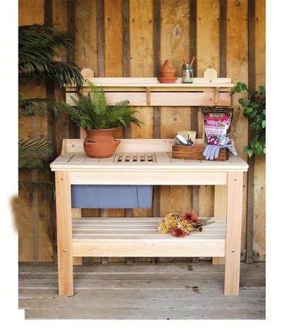 Amish Cypress Outdoor Potting Table