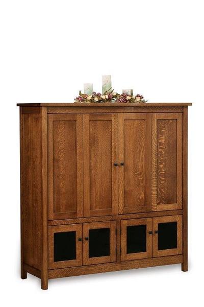 Amish Centennial Mission TV Cabinet with Doors Closed