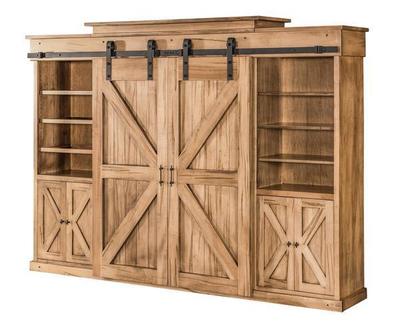 Tv Stand And Entertainment Center Ing Guide Timber To Table - Savannah 5 Piece Sliding X Barn Door Entertainment Wall Unit