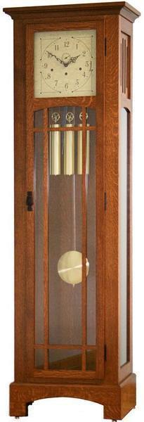 Mission Grandfather Clock with Auto Night Silencer