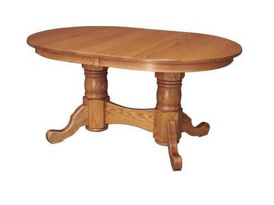 Amish Custom Double Pedestal Dining Table