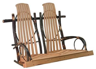 Amish Hickory Rocker Style Porch Swing