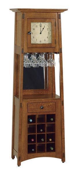 Amish McCoy Mission Wine Rack Clock