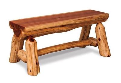 Amish Rustic Half Log Bench