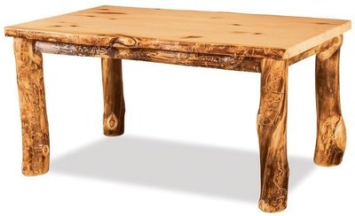 Amish Rustic Log Solid Top Leg Table