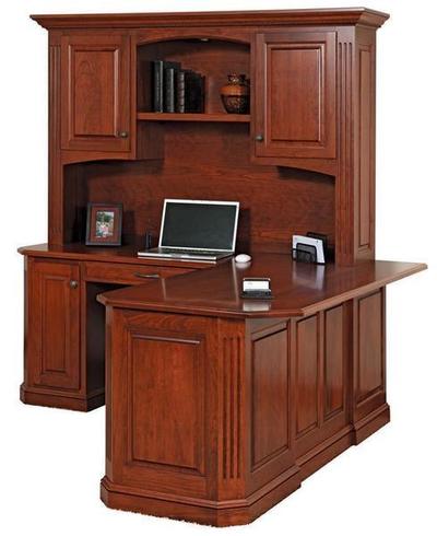 Amish Buckingham Corner L Desk with Optional Hutch