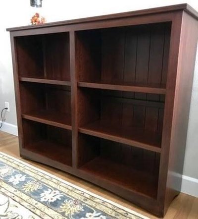 Bookcase with shiplap back