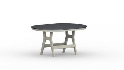 Berlin Gardens Harbor Oblong Poly Table with Hammered Top