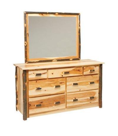 Amish Rustic Seven Drawer Dresser with Optional Mirror