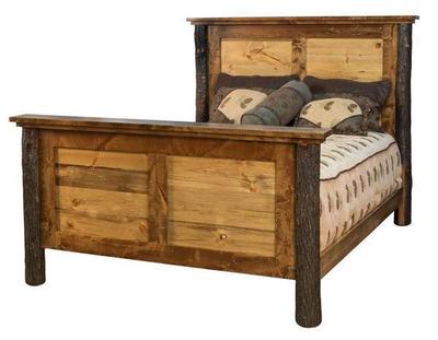 Amish Wildwood Rustic Hickory Panel Bed